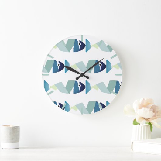 Abstracte zwemblauwvis grote klok (Huis)