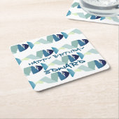 Abstracte zwemblauwvis kartonnen onderzetters (Schuin)