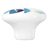Abstracte zwemblauwvis keramische knop (Zijkant)