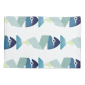 Abstracte zwemblauwvis kussensloop (Achterkant-Links)