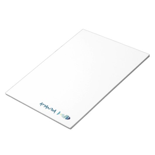 Abstracte zwemblauwvis notitieblok (Schuin)