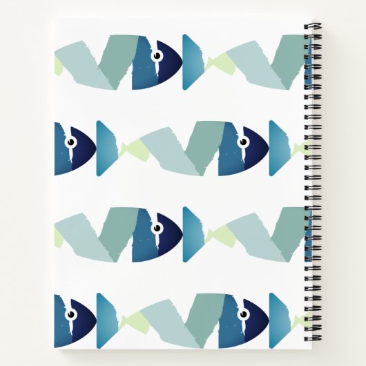 Abstracte zwemblauwvis notitieboek (Achterkant)