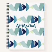 Abstracte zwemblauwvis notitieboek (Voorkant)