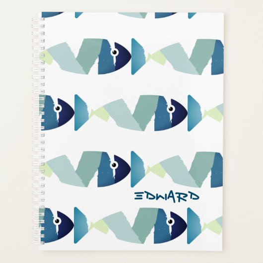 Abstracte zwemblauwvis planner (Voorkant)