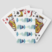 Abstracte zwemblauwvis pokerkaarten (Achterkant)