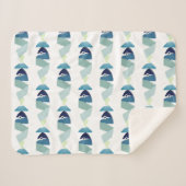 Abstracte zwemblauwvis sherpa deken (Voorkant (horizontaal))