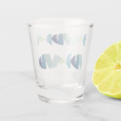 Abstracte zwemblauwvis shot glas (Achterkant)