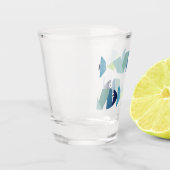 Abstracte zwemblauwvis shot glas (Links)