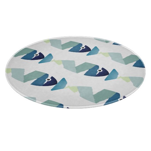 Abstracte zwemblauwvis snijplank (Hoek)