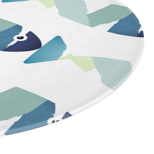 Abstracte zwemblauwvis snijplank (Hoek)