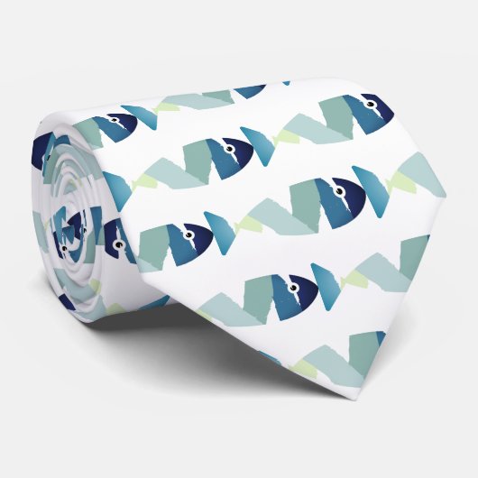 Abstracte zwemblauwvis stropdas (Opgerold)