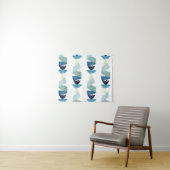 Abstracte zwemblauwvis wandkleed (In Situ (horizontaal))