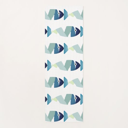 Abstracte zwemblauwvis yogamat (Voorkant)