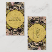 Abstracte zwembril, zwart, goudglam, art visitekaartje (Voorkant / Achterkant)