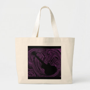 Abstracte Zwemelen Guitar Bag, Paars Grote Tote Bag