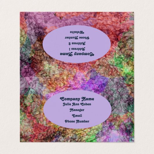  Abstracte Zwemelen van Paarse groene roze Visitekaartje (Buitenkant ongevouwen)