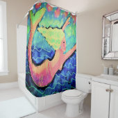 Abstracte zwemkunst douchegordijn (In situ)