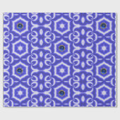 ABSTRACTE ZWEMMELEN, BLAUWE STAR EN SAPPHIRE GEMST CADEAUPAPIER (Vlak)