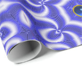 ABSTRACTE ZWEMMELEN, BLAUWE STAR EN SAPPHIRE GEMST CADEAUPAPIER (Rol Hoek)