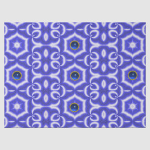 ABSTRACTE ZWEMMELEN, BLAUWE STAR EN SAPPHIRE GEMST TISSUEPAPIER