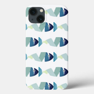 Abstracte zwemmen Blauwe Vis Case-Mate iPhone Case