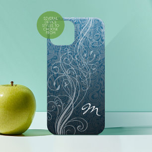 Abstracte Zwemmen op blauwgroen met Monogram iPhone 15 Pro Max Hoesje
