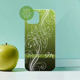 Abstracte Zwemmen op moody green met Monogram Case-Mate iPhone Case