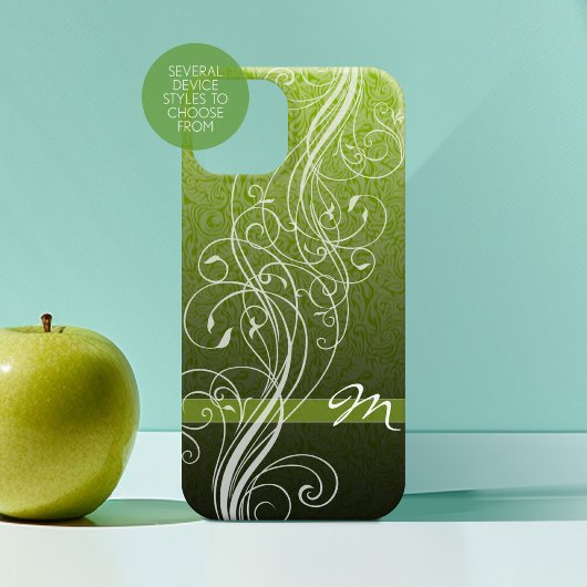 Abstracte Zwemmen op moody green met Monogram Case-Mate iPhone Case