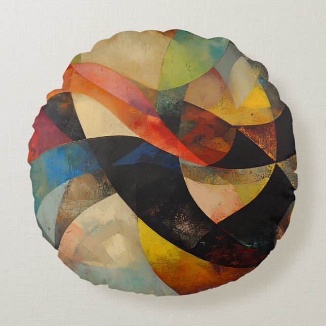 Abstracte Zwemmen Rond Kussen (Voorkant)