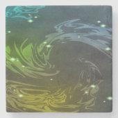 Abstracte Zwemmen Stenen Onderzetter (Voorkant)