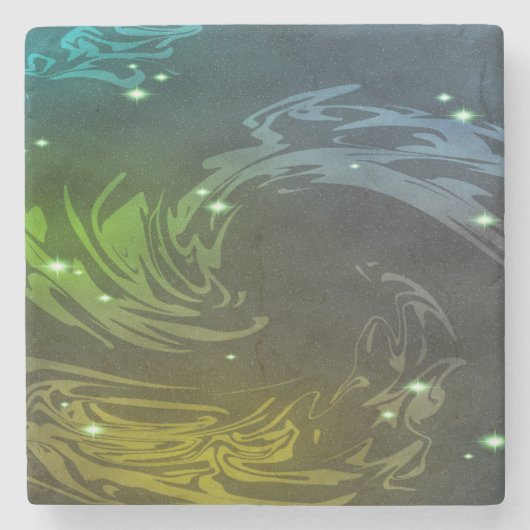 Abstracte Zwemmen Stenen Onderzetter (Voorkant)