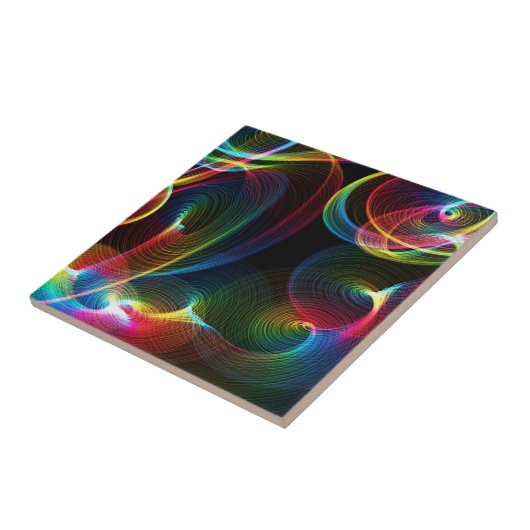 Abstracte Zwemmen Tegeltje (Zijkant)