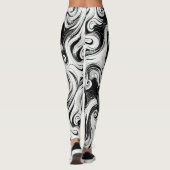 Abstracte Zwemmen Whispy Liquid Hair Leggings (Achterkant)