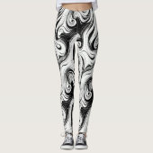 Abstracte Zwemmen Whispy Liquid Hair Leggings (Voorkant)
