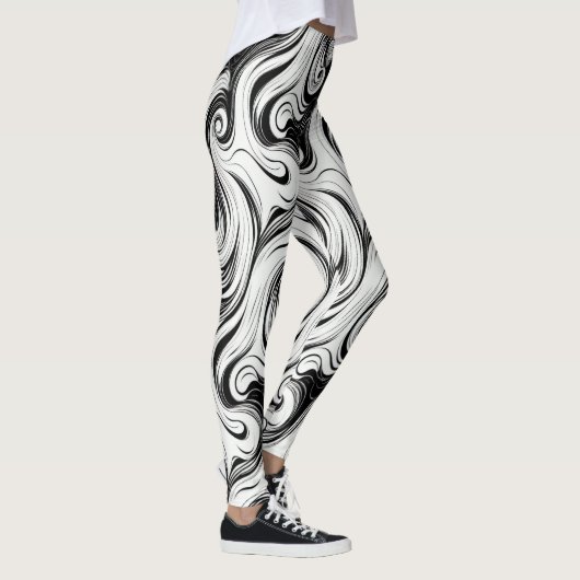 Abstracte Zwemmen Whispy Liquid Hair Leggings (Rechts)