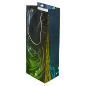 Abstracte Zwemmen Wijn Cadeautas (Voorkant Gekanteld)