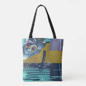 Abstracte zwemmer tote bag (Achterkant)