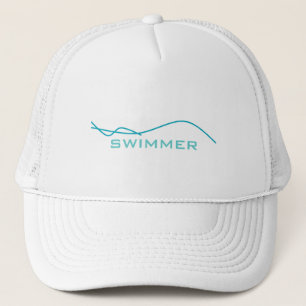 Abstracte zwemmer trucker pet