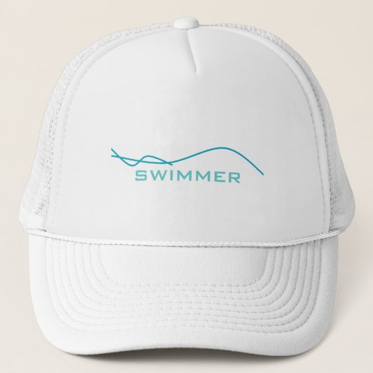 Abstracte zwemmer trucker pet (Voorkant)
