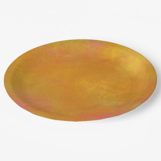 Abstracte zwenkkleuren in Oranje geel en roze Papieren Bordje (Gekanteld)