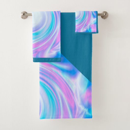 Abstracte zwenkpastel paarse kleuren afdrukken bad handdoek (Insitu)