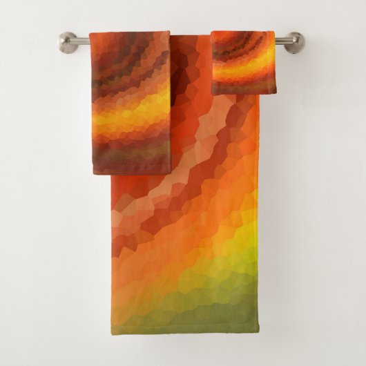 Abstracte zwenkvloeistof oranje bruin vuur moderne bad handdoek (Insitu)