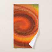 Abstracte zwenkvloeistof oranje bruin vuur moderne bad handdoek (Handdoek)