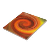 Abstracte zwenkvloeistof oranje bruin vuur moderne tegeltje (Zijkant)