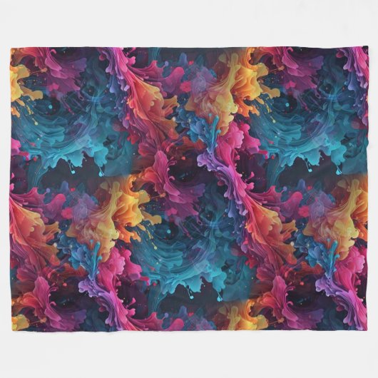 Abstracte zwevende spatten - naadloos patroon 1 fleece deken (Voorkant (Horizontaal))