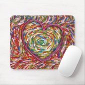 Abstracte Zwirl Sprinkles Heart Muismat (Met muis)
