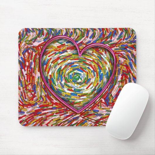 Abstracte Zwirl Sprinkles Heart Muismat (Met muis)