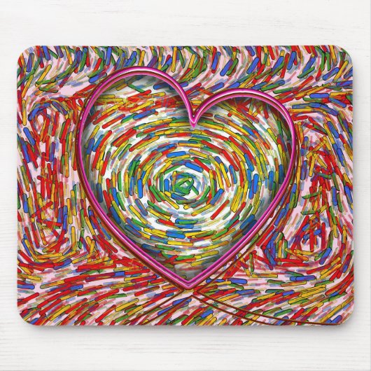 Abstracte Zwirl Sprinkles Heart Muismat (Voorkant)