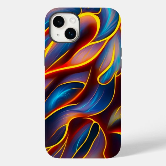 Abstracte Zwirlblauwe rode lammeren Case-Mate iPhone Case (Achterkant)