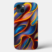 Abstracte Zwirlblauwe rode lammeren Case-Mate iPhone Case (Achterkant)